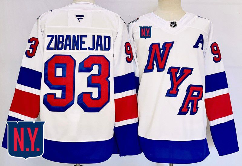 Men New York Rangers #93 Zibanejad White Fanatics 2025 NHL Jersey style 1->toronto maple leafs->NHL Jersey